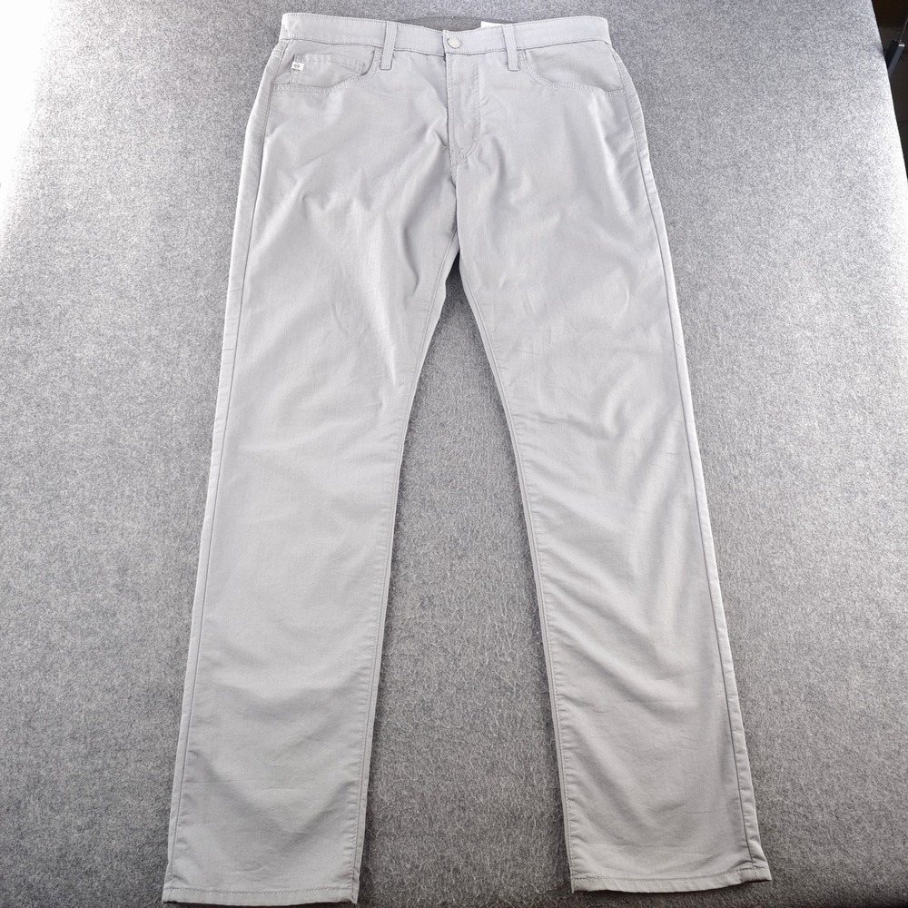 AG Adriano Goldschmeid Everett Slim Straight Pants Mens 35x34 Light Gray Chino